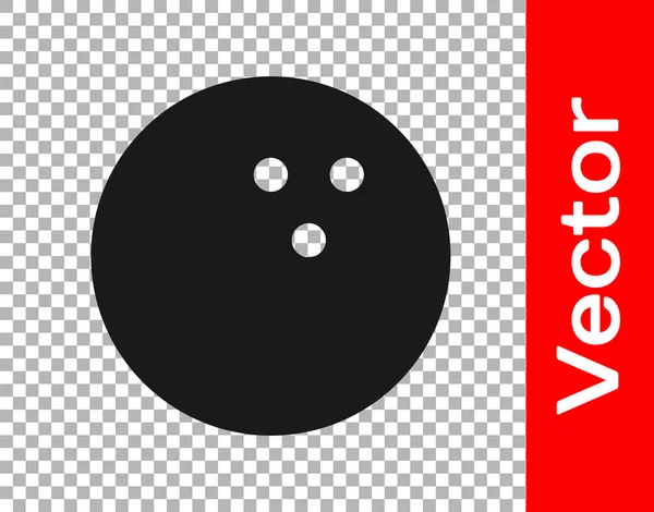 Чорна Піктограма Яча Боулінгу Ізольована Прозорому Фоні Спортивне Обладнання Векторна — стоковий вектор