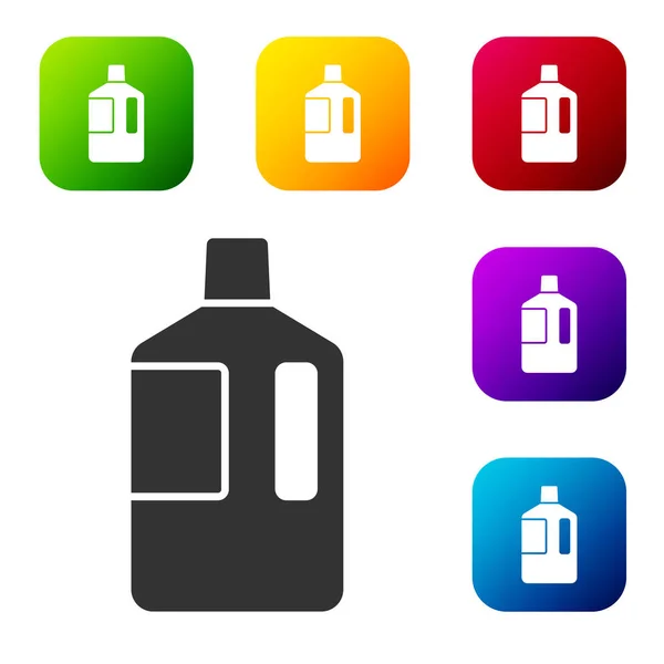 Black Big Bottle Clean Water Icon Isolated White Background Plastic — Stock Vector