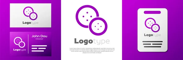 Logotype Bouton Coudre Pour Icône Vêtements Isolé Sur Fond Blanc — Image vectorielle