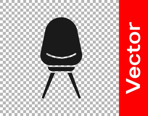 Black Office Stuhl Ikone Isoliert Auf Transparentem Hintergrund Vektorillustration — Stockvektor