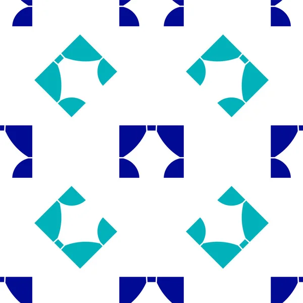 Blauer Vorhang Symbol Isoliert Nahtlose Muster Auf Weißem Hintergrund Für — Stockvektor