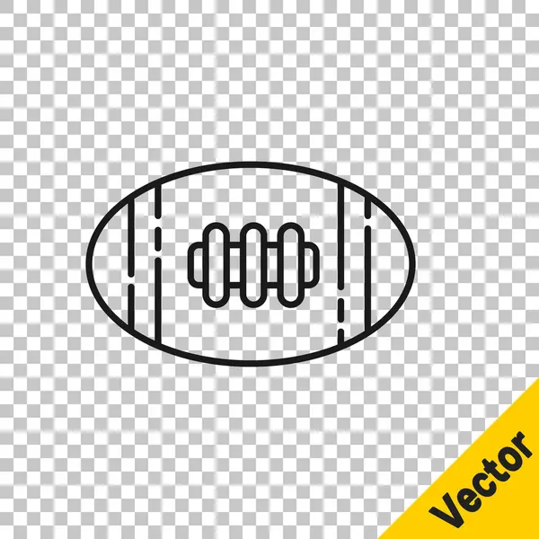 Schwarze Linie American Football Ball Symbol Isoliert Auf Transparentem Hintergrund — Stockvektor