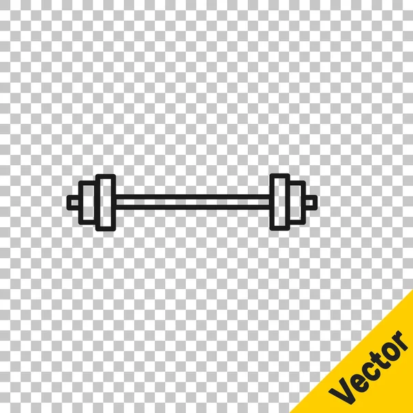 Ligne Noire Icône Barbell Isolé Sur Fond Transparent Icône Levage — Image vectorielle