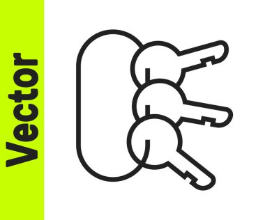 Beyaz arkaplanda izole edilmiş siyah çizgi anahtar simgesi. Vektör İllüstrasyonu.