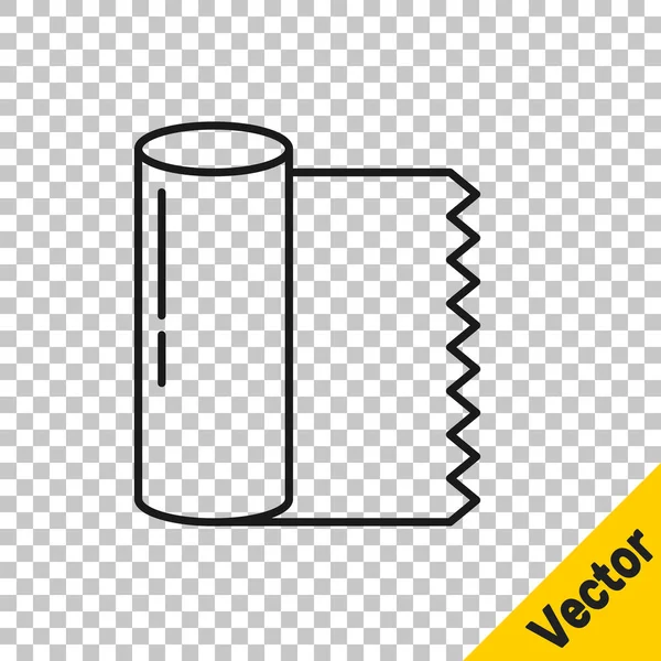 Black Line Textilstoffrollensymbol Isoliert Auf Transparentem Hintergrund Rollen Matten Teppiche — Stockvektor