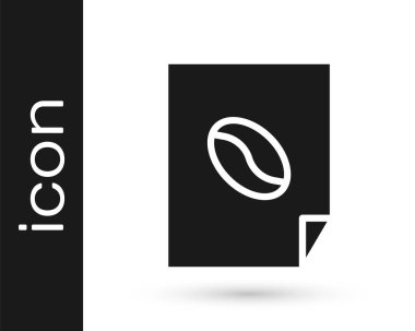 Gri Kahve afiş simgesi beyaz arka planda izole. Vektör İllüstrasyonu.