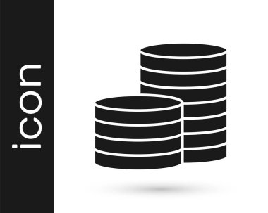 Gri Sikke para simgesi beyaz arkaplanda izole edildi. Bankacılık işareti. Para sembolü. Vektör İllüstrasyonu.