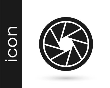 Gri Kamera deklanşör simgesi beyaz arkaplanda izole edildi. Vektör İllüstrasyonu.