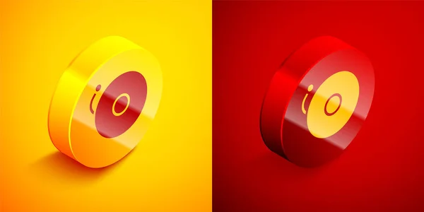 Isometryczna Ikona Dzwonka Alarmowego Wyizolowana Pomarańczowym Czerwonym Tle Symbol Alarmu — Wektor stockowy
