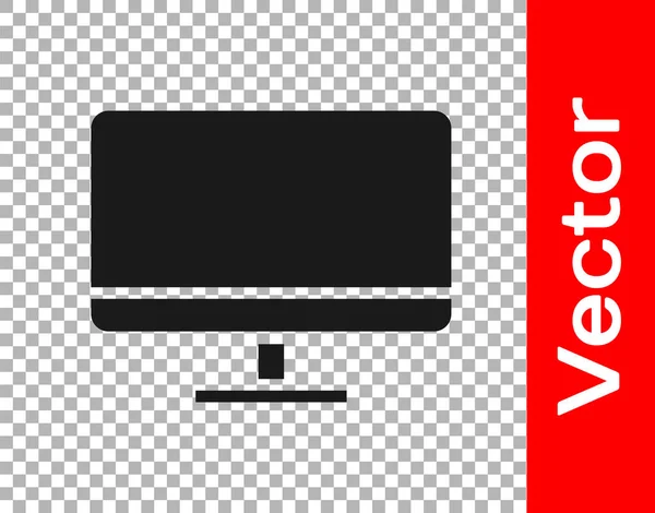 Schwarzes Bildschirm Symbol Auf Transparentem Hintergrund Elektronikgerät Frontansicht Vektorillustration — Stockvektor