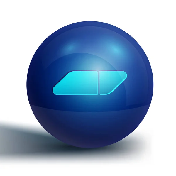 Blauer Radiergummi Oder Gummisymbol Isoliert Auf Weißem Hintergrund Blauer Kreis — Stockvektor