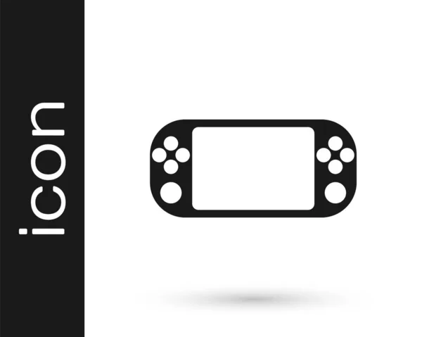 Icône Console Jeu Vidéo Portable Gris Isolé Sur Fond Blanc — Image vectorielle