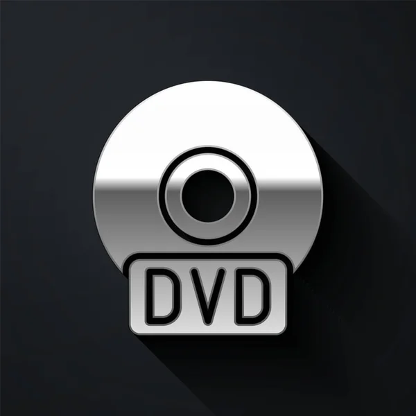 Icono Dvd Plata Aislado Sobre Fondo Negro Signo Disco Compacto — Archivo Imágenes Vectoriales