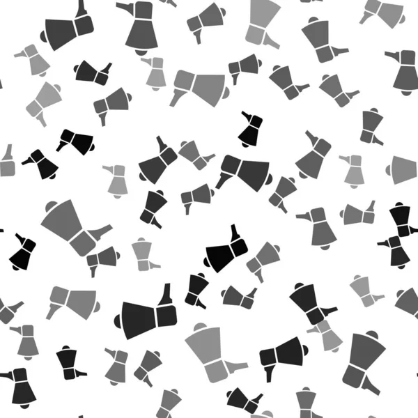 Das Schwarze Megaphon Symbol Isoliert Nahtlose Muster Auf Weißem Hintergrund — Stockvektor