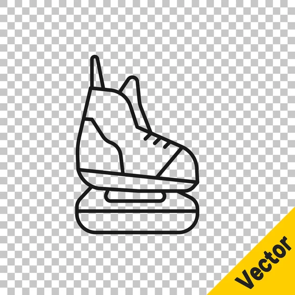 Icono Black Line Skates Aislado Sobre Fondo Transparente Icono Zapatos — Vector de stock