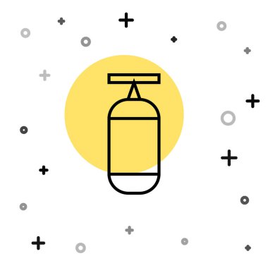 Siyah çizgi Kum Torbası simgesi beyaz arkaplanda izole edildi. Rastgele dinamik şekiller. Vektör İllüstrasyonu.