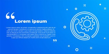 Beyaz hat Telefon. Mavi arka planda 24 saat destek ikonu var. Tüm gün müşteri destek merkezi. Tam zamanlı çağrı servisi. Vektör İllüstrasyonu.