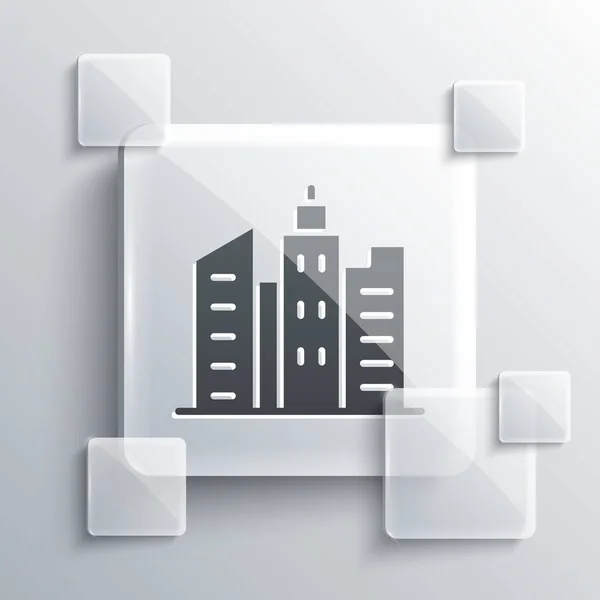 Icône Paysage Grey City Isolée Sur Fond Gris Architecture Métropole — Image vectorielle