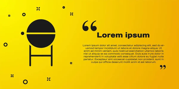 Black Barbecue Grill Symbol Isoliert Auf Gelbem Hintergrund Grillparty Vektorillustration — Stockvektor