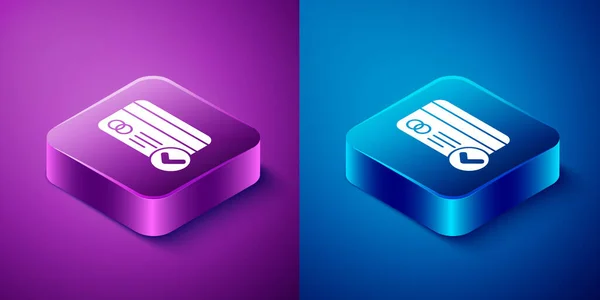 Isometric Credit Card Icon Isolated Blue Purple Background Online Payment — Stock Vector