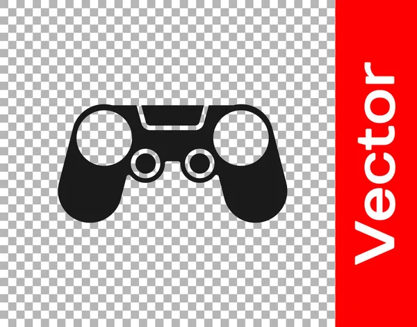 Black Gamepad Icon Isolated Transparent Background Game Controller Vector Illustration — Stock Vector