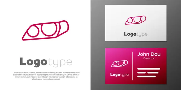 Logotyp Linie Autoscheinwerfer Symbol Isoliert Auf Weißem Hintergrund Logo Design — Stockvektor