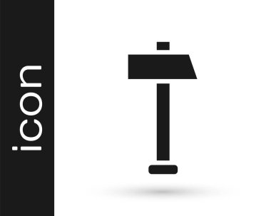 Gri Çekiç simgesi beyaz arkaplanda izole edildi. Tamir için bir araç. Vektör İllüstrasyonu.