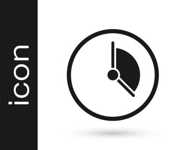 Gri Zaman Yönetimi simgesi beyaz arkaplanda izole edildi. Saat işareti. Üretkenlik sembolü. Vektör İllüstrasyonu.