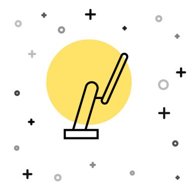 Siyah çizgi Windscreen sileceği simgesi beyaz arkaplanda izole edildi. Rastgele dinamik şekiller. Vektör İllüstrasyonu.