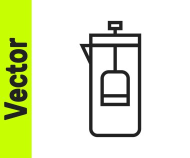 Beyaz arka planda siyah çizgi Fransız basın ikonu izole edildi. Vektör İllüstrasyonu.