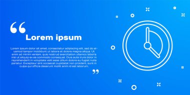 Beyaz çizgi Zaman Yönetimi simgesi mavi arkaplanda izole edildi. Saat işareti. Üretkenlik sembolü. Vektör İllüstrasyonu.