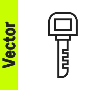 Beyaz arkaplanda siyah çizgi anahtar simgesi izole edildi. Vektör İllüstrasyonu.