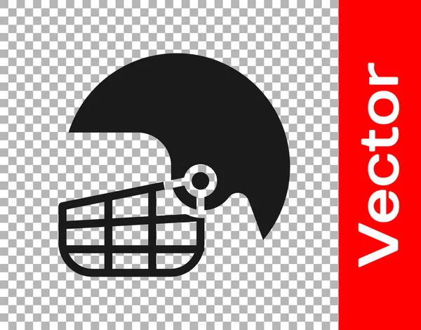 Черно Американский Футбольный Шлем Значок Изолирован Прозрачном Фоне Векторная Миграция — стоковый вектор