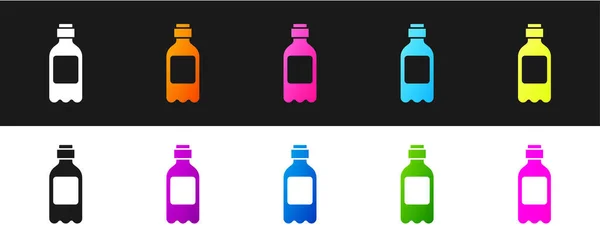 Set Icono Botella Agua Aislado Sobre Fondo Blanco Negro Signo — Vector de stock