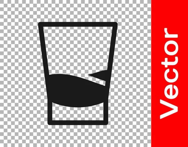 Vidro Preto Ícone Vodka Isolado Fundo Transparente Ilustração Vetorial — Vetor de Stock