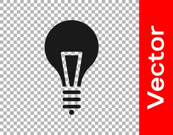 Black Light Bulb Concept Idea Icon Isolated Transparent Background Energy — Stock Vector