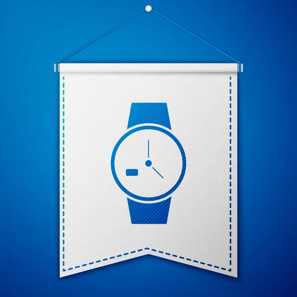 Icono Reloj Muñeca Azul Aislado Sobre Fondo Azul Icono Del — Archivo Imágenes Vectoriales