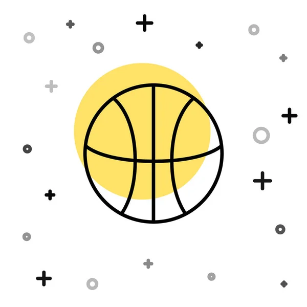 Icono Pelota Baloncesto Línea Negra Aislado Sobre Fondo Blanco Símbolo — Vector de stock