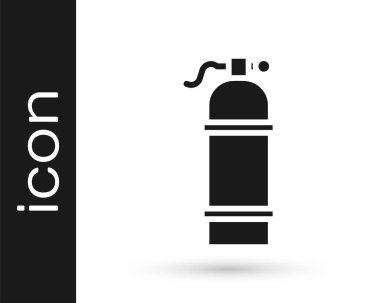 Gri Aqualung simgesi beyaz arkaplanda izole edildi. Dalgıçlar için oksijen tüpü. Dalış ekipmanları. Olağanüstü bir spor. Spor malzemeleri. Vektör İllüstrasyonu.