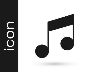 Gri Müzik Notası, beyaz arkaplanda izole edilmiş ton simgesi. Vektör İllüstrasyonu.