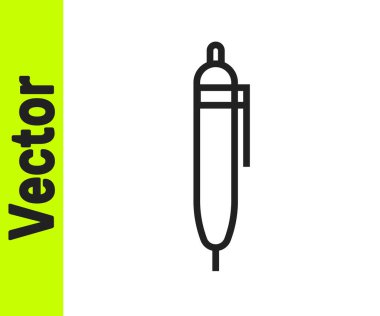 Beyaz arkaplanda siyah çizgi kalem simgesi izole edildi. Vektör İllüstrasyonu.
