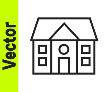 Beyaz arka planda siyah çizgi ev simgesi izole edildi. Ev sembolü. Vektör İllüstrasyonu.