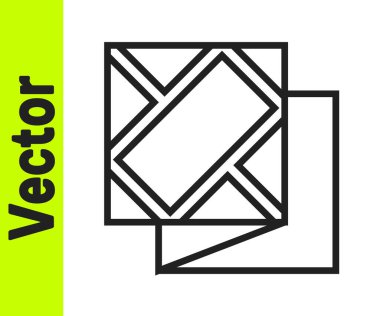 Siyah çizgi katlanmış harita simgesi beyaz arkaplanda izole edildi. Vektör İllüstrasyonu.