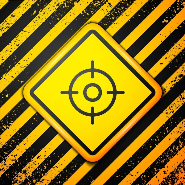 Schwarz Target Sport Symbol Isoliert Auf Gelbem Hintergrund Saubere Scheibe — Stockvektor
