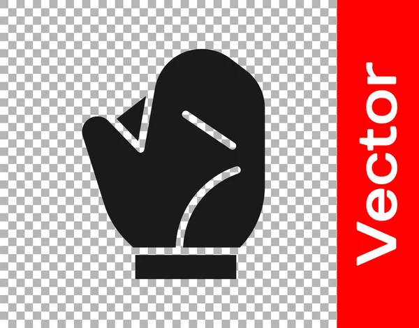 Schwarzes Baseballhandschuh Symbol Isoliert Auf Transparentem Hintergrund Vektorillustration — Stockvektor