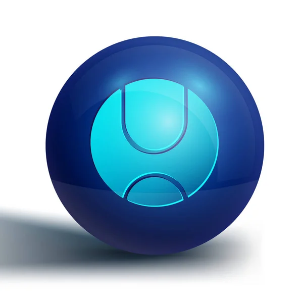 Blaues Tennisball Symbol Isoliert Auf Weißem Hintergrund Sportgeräte Blauer Kreis — Stockvektor