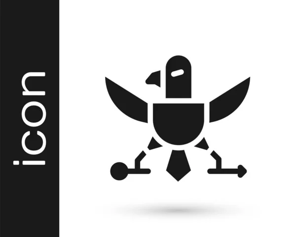 Icône Aigle Gris Isolé Sur Fond Blanc Symbole Présidentiel Américain — Image vectorielle