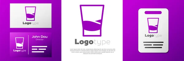 Beyaz Arka Planda Izole Edilmiş Votka Ikonu Logotype Camları Logo — Stok Vektör