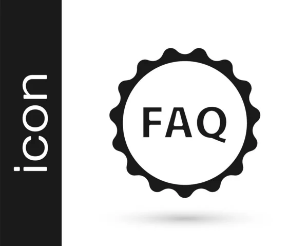 Grey Label Text Faq Information Icon Isolated White Background Circle — Stock Vector