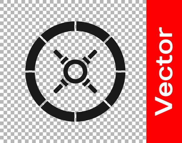 Icono Black Safe Aislado Sobre Fondo Transparente Puerta Caja Fuerte — Archivo Imágenes Vectoriales